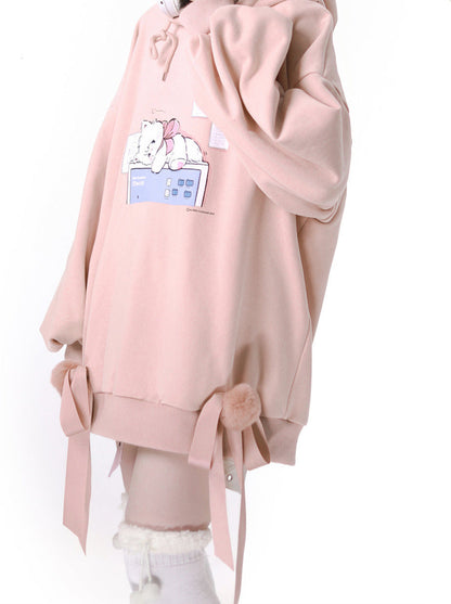 Plus Bell Bed Pink White Ball Ribbon Parker