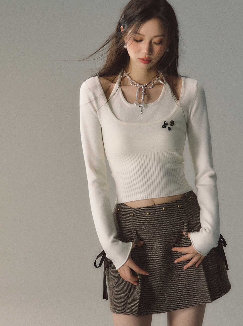 Zweiteiliges Neckholder-Top mit Rim-Ausschnitt