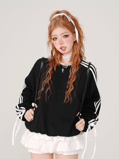 カジュアルデザインスウェットシャツサイド