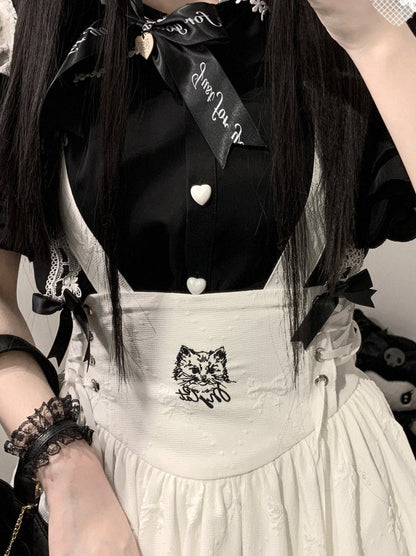 Rock mit Rüschen an der Schulter und süßer Schleife