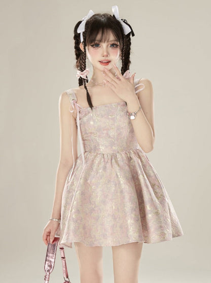 Suspender Dress Heavy Satin Jacquard