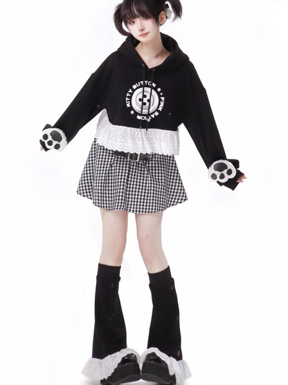 Plash Schwarzer Anzug mit langem Rock und Schweißband