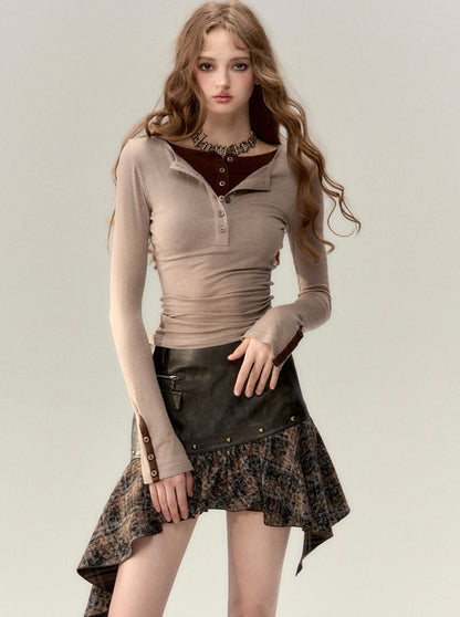 Zweiteiliges Oberteil aus Lenzing-Wolle und Tencel-Design