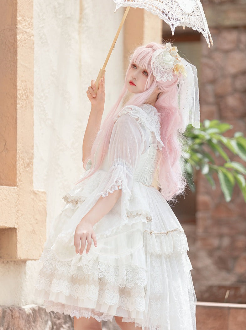 ゴージャスなプリンセスロリータのウェディングドレス