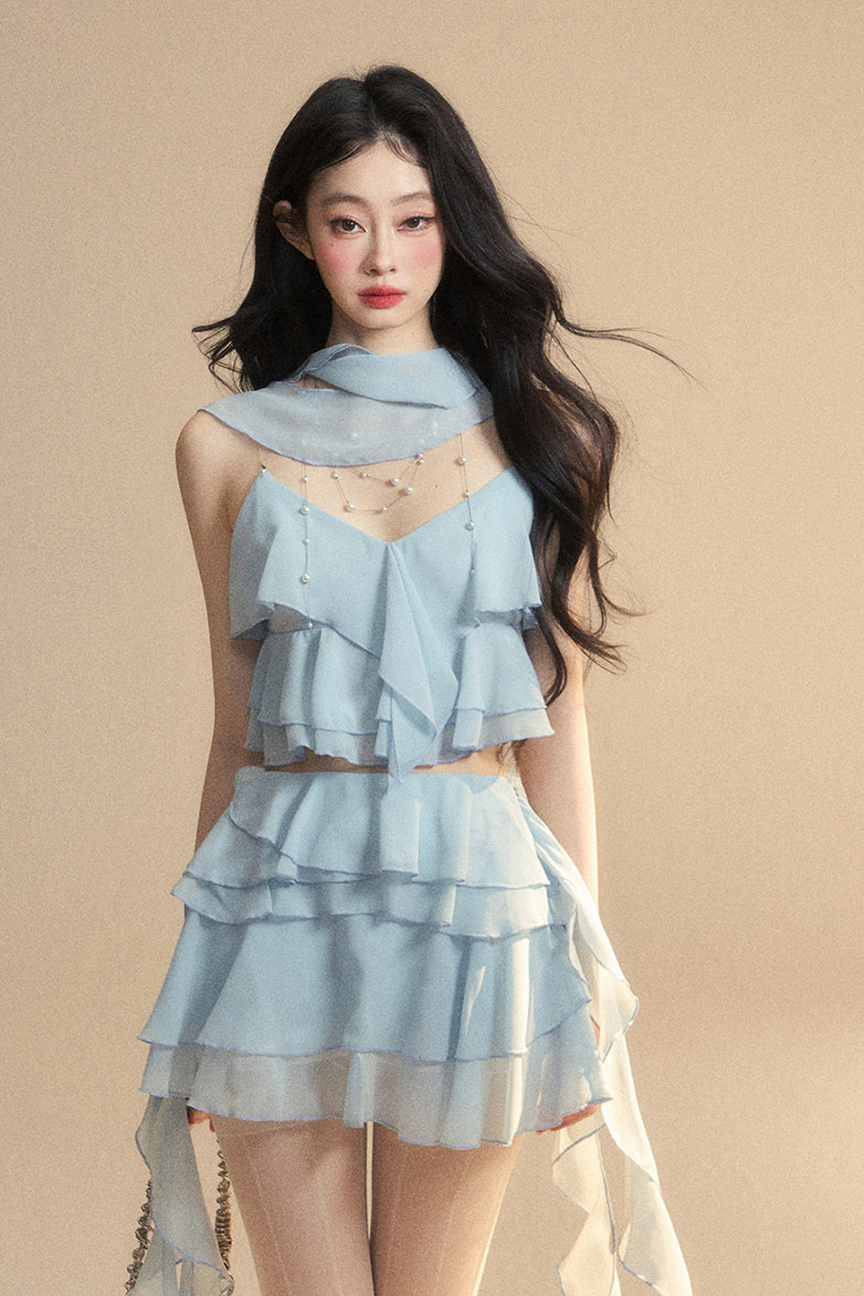 スカート+ショートキャミソール アニメ シフォン