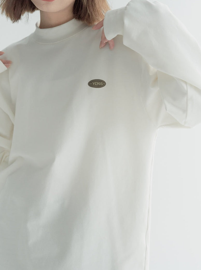 Casual Collar Loose-bottomed Top Half-high