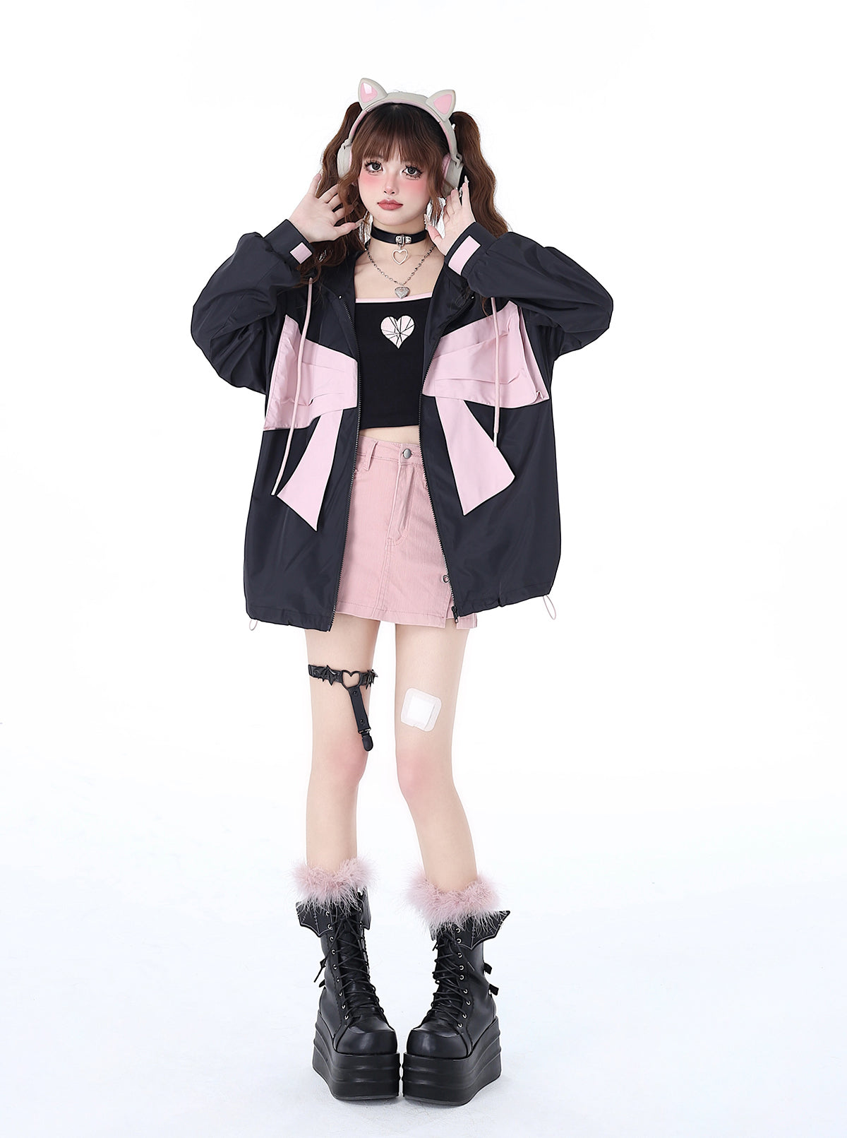 Neighborhood Angel Hoodie Ribbon Loose the Zip Mist in