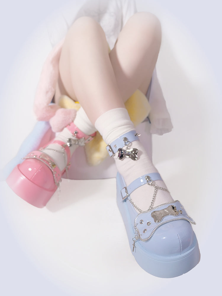 プラットフォームリベットパンクボーンミレニアムシューズ