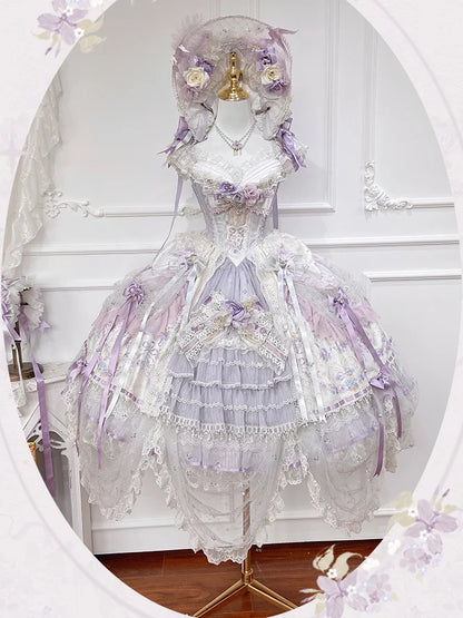 Starry Cat Flower Wall Perching Bird Lolita JSK