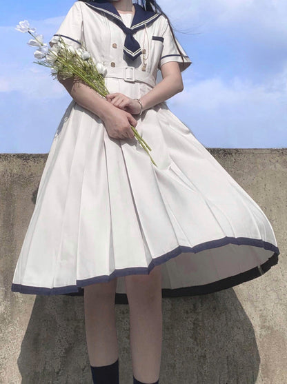 Dress College Style Collar Pleated Sailor