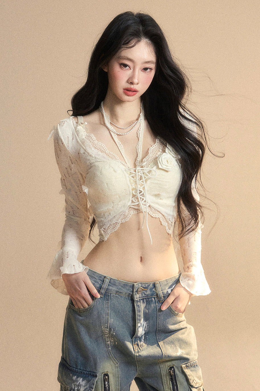 kurzer Cardigan Rail innen + Neckholder