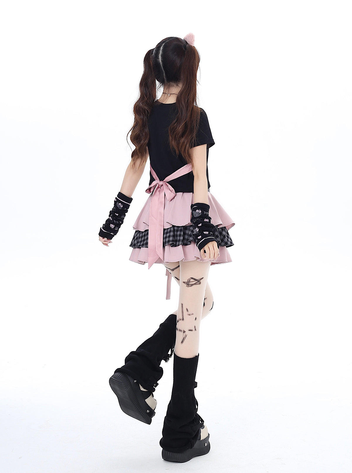 バタフライドリームTシャツ ショートスリムリボンバック