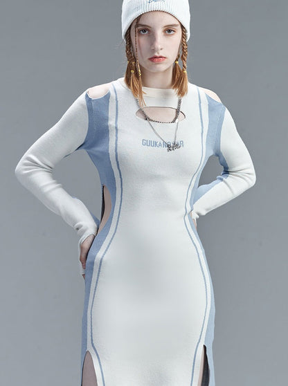 スポーティなタイトドレスのスプライシング