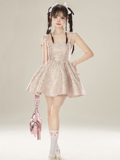 Suspender Dress Heavy Satin Jacquard