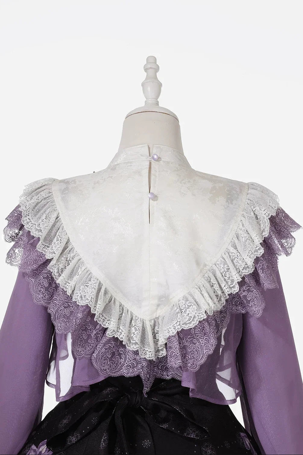Chinese Lolita Moonlit Wisteria Purple JSK Dress + Swallow Embroidery Lace Tassel Crop Top Set