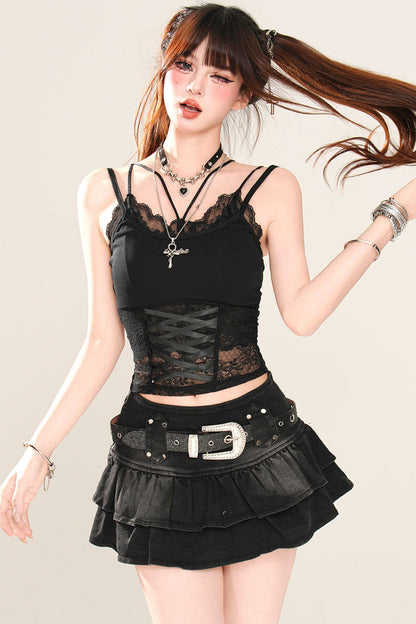 レースキャミソール ヘルシーダーク