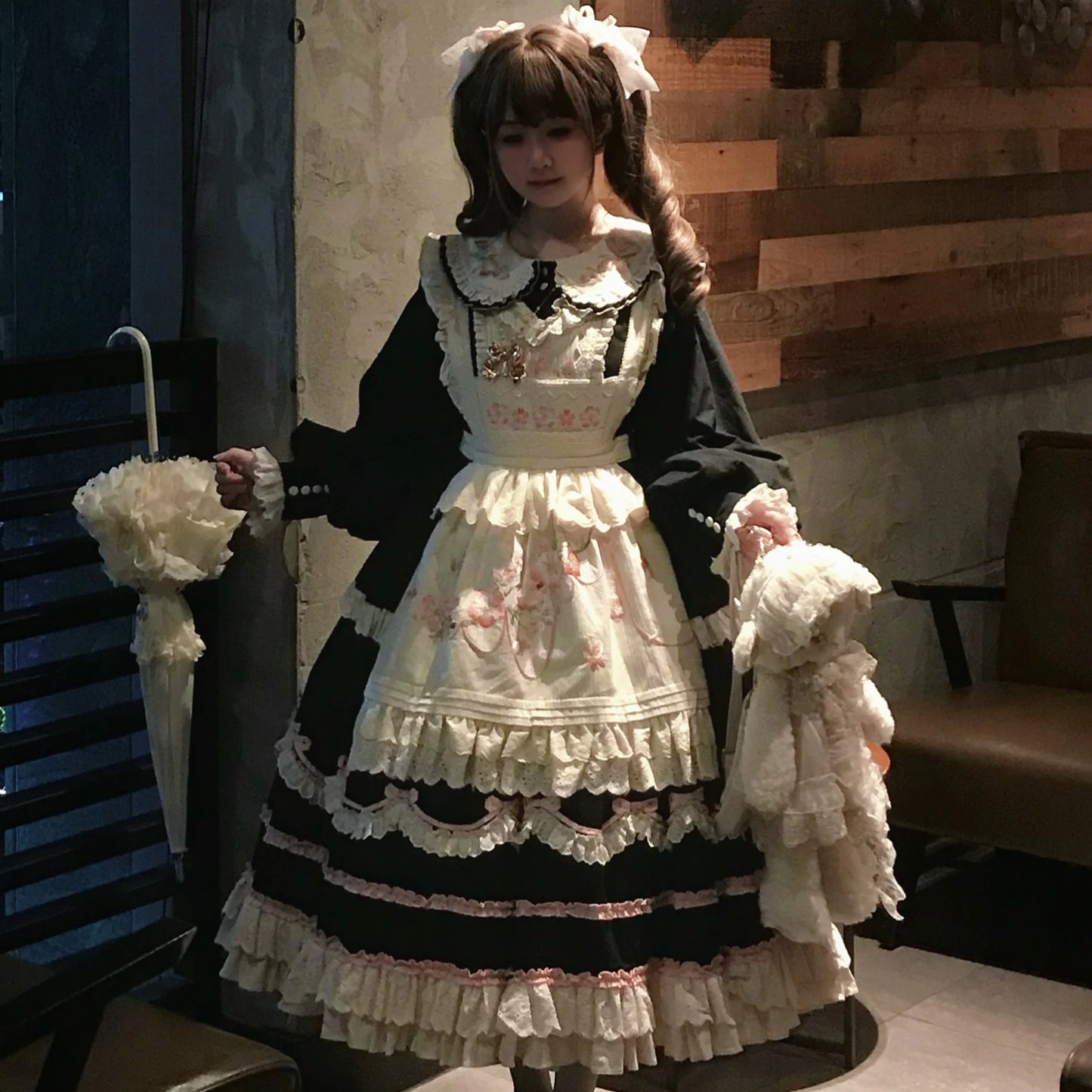 Dawn Cherry Blossom Shadow Lolita OP – Feng Ling Symphony Series | Wind Spirit Symphony