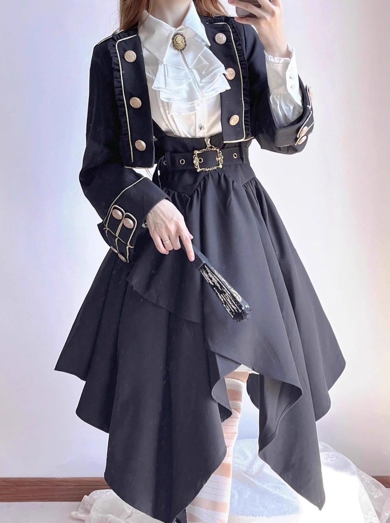 Dark Gothic Lolly Ta Anzug Peppi Lolly Ta Court Hosenträgerkleid