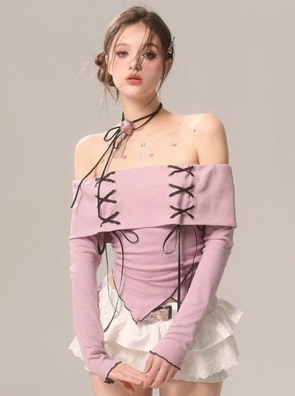 Trägertop Band Schulterfrei Rüschen High-End