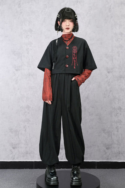 ダークパンツ チャイナランタン