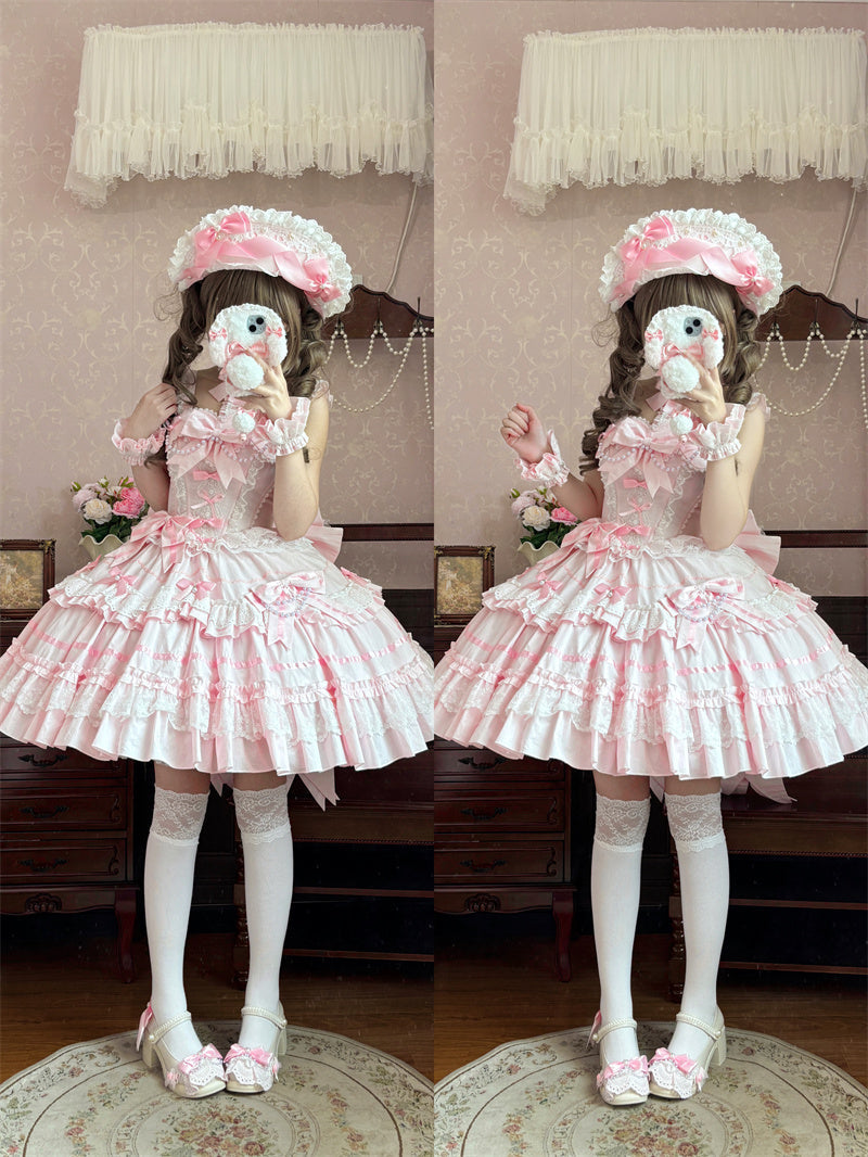 ボンネットドールヘッドドレス + アンティークプリンセスパール