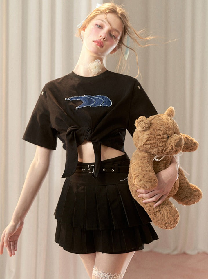 Patch American Denim Top Strap