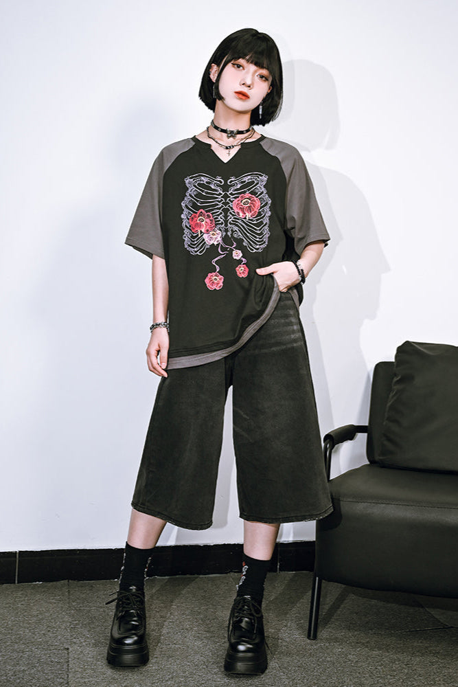 パンツ ハーフアッシュ ブラックデニム