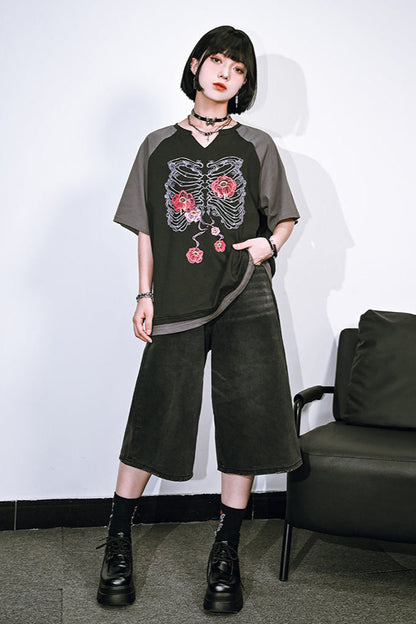 パンツ ハーフアッシュ ブラックデニム