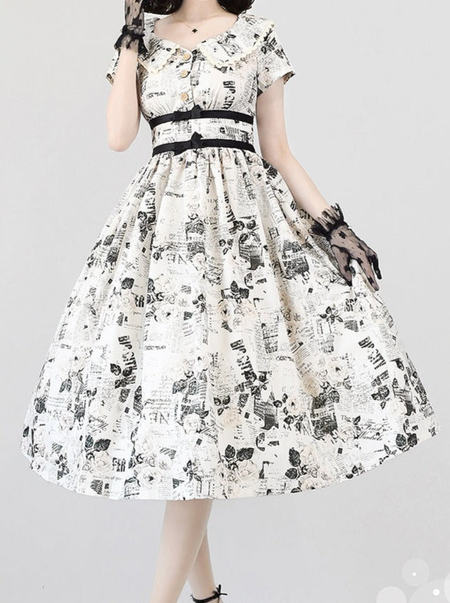 Mark Retro Lolita Kleid mit Blumentaille