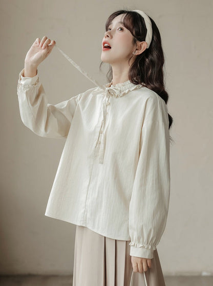 ランタンルーズスリーブブラウスフレンチ
