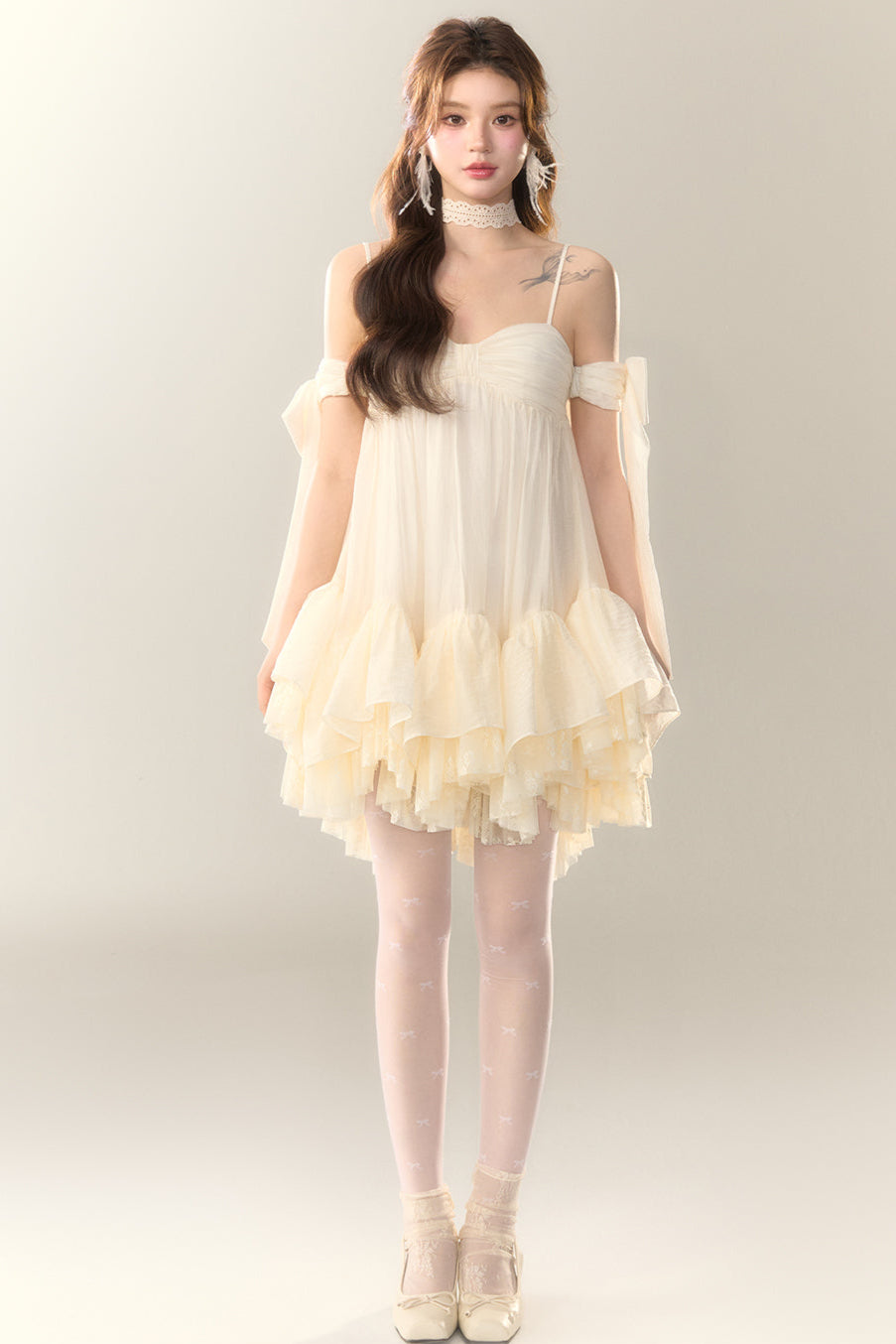 Perlensaum-Sohlenkleid Sweet Cami Salt Sea