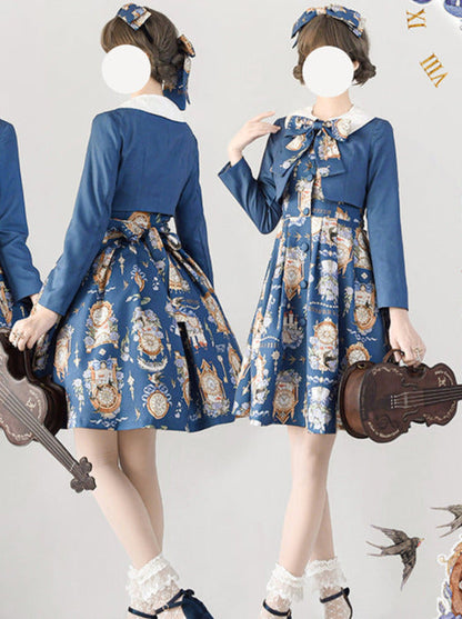 プリントレガントジャケットドレスクラシックセットエコーエターナルエコーロトール