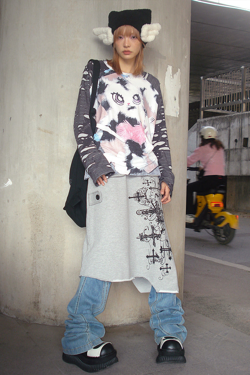 バニープリントスリーブトッププラケット