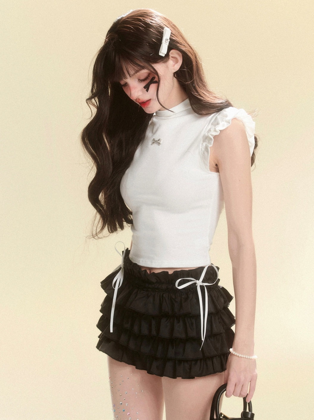 Ärmelloses Top mit ausgestelltem Band