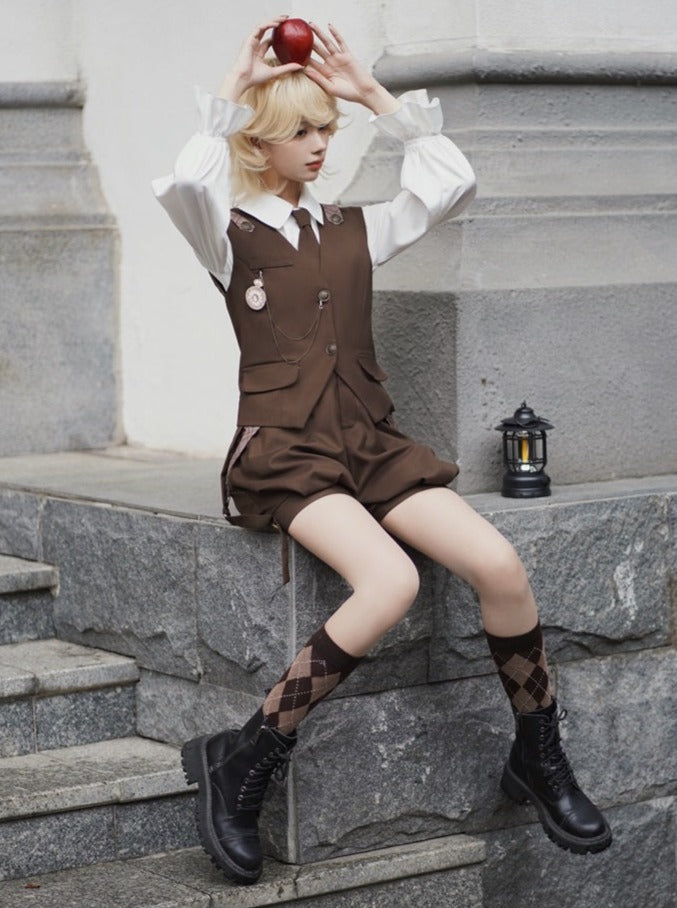 Ballonbluse Hose Weste Rüsche + Junge Detektiv