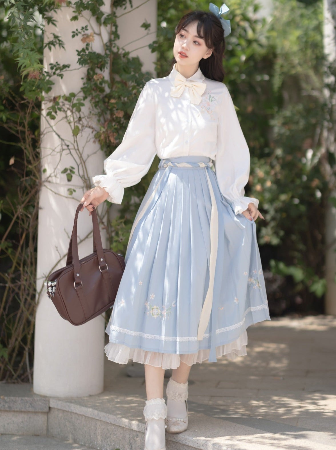 Pleated China + Blouse Idol Vest Skirt