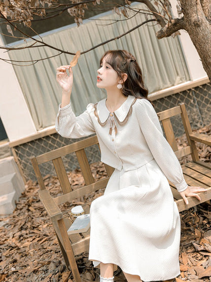 シャツ フレアスカート ショート丈 レトロ ガーリー