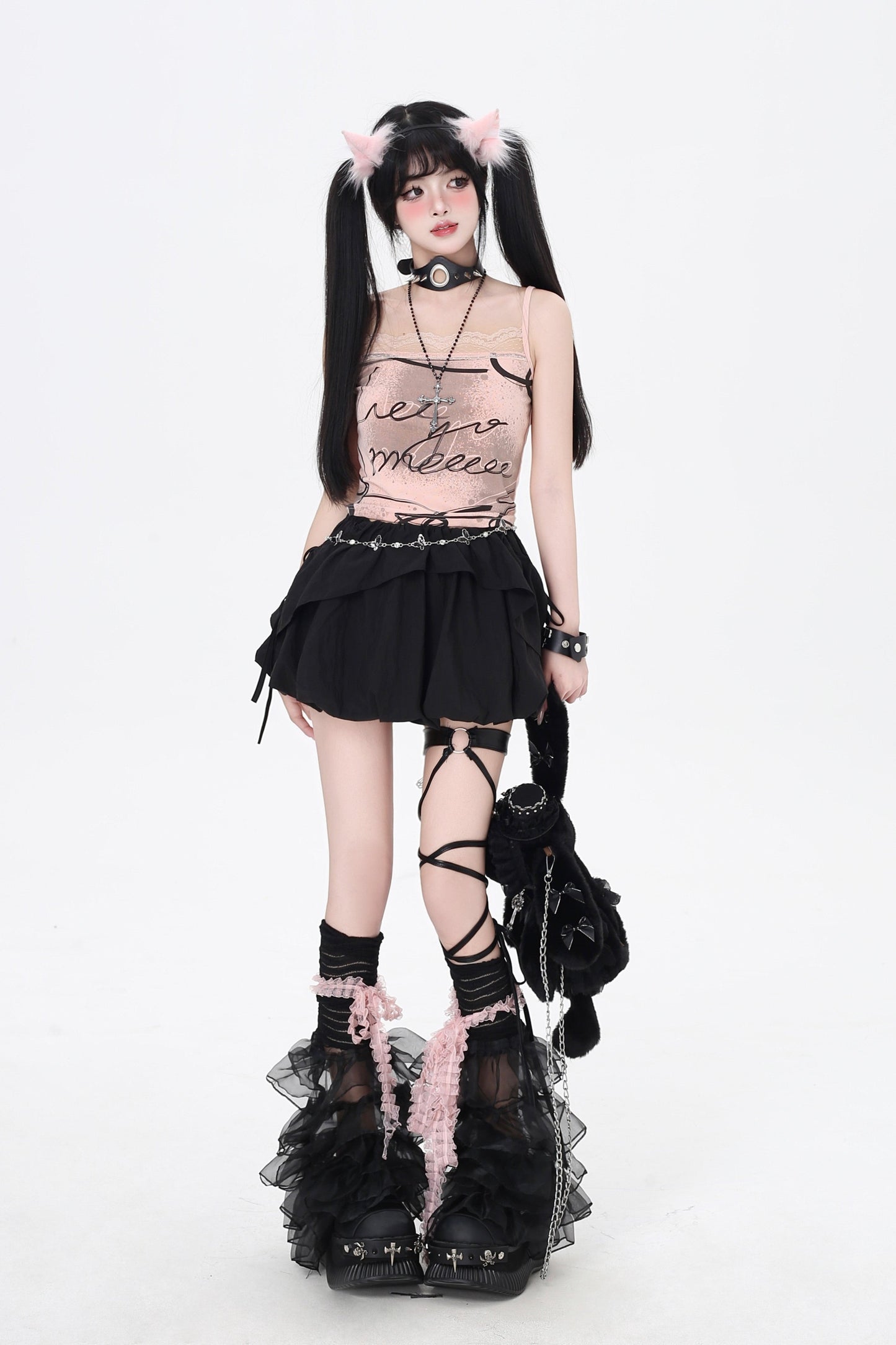 Drawstring One-Shoulder Skirt Top 3-Style