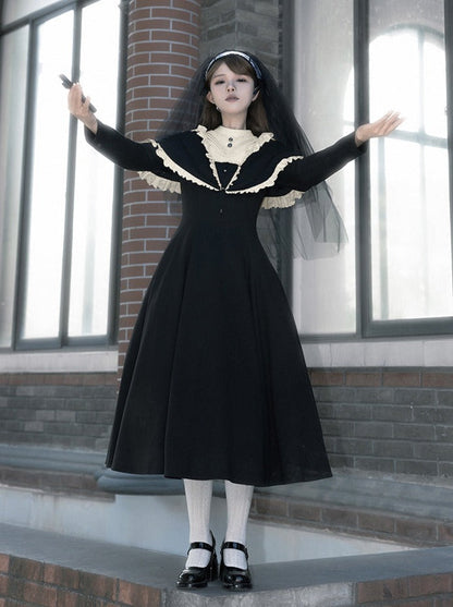 Stück Faux Gothic Kleid Zwei Lolita
