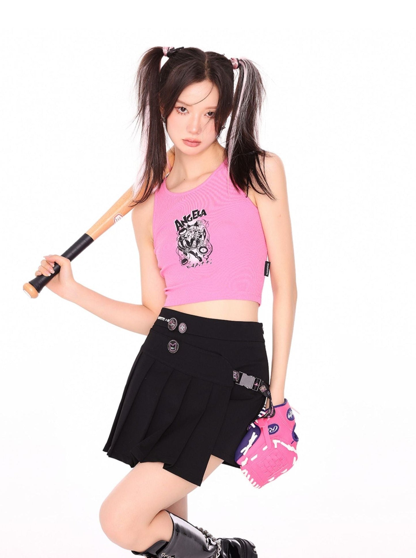 アシンメトリーイレギュラーAラインプリーツスカート