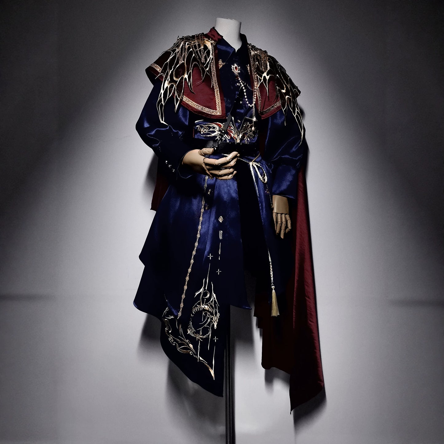 Hanfu Military Lolita Set Embroidered Cape Shirt & Pants - Long Yao