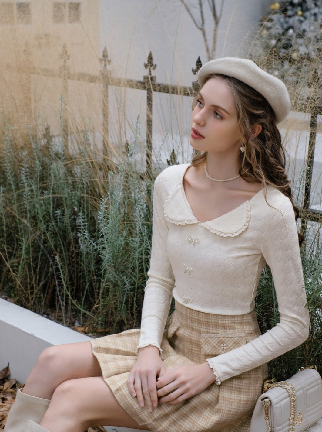 Top Französisch Gelb Rock Check Milchshake