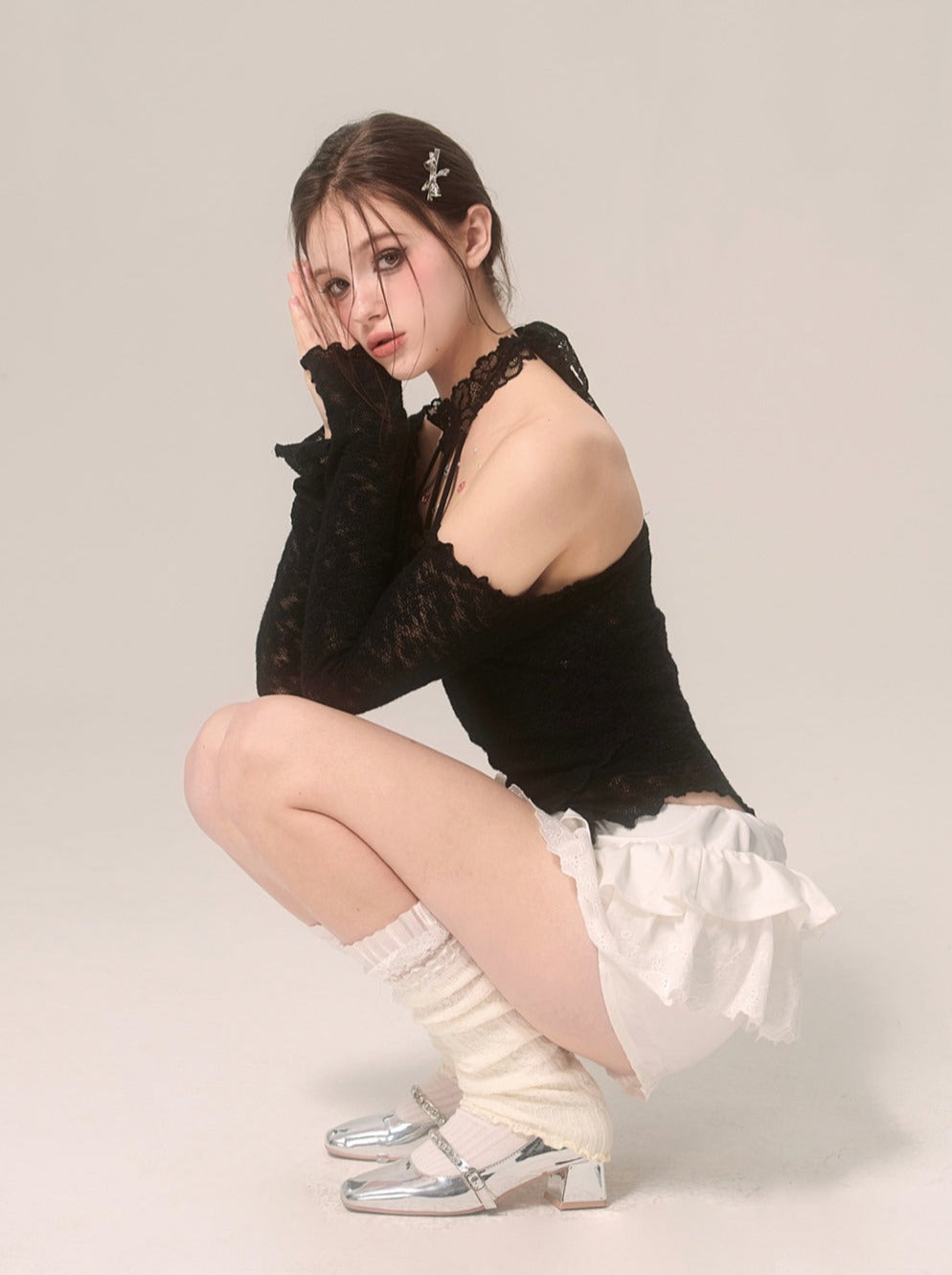 レースインナーウェアトップ ホルターネック