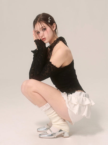 レースインナーウェアトップ ホルターネック