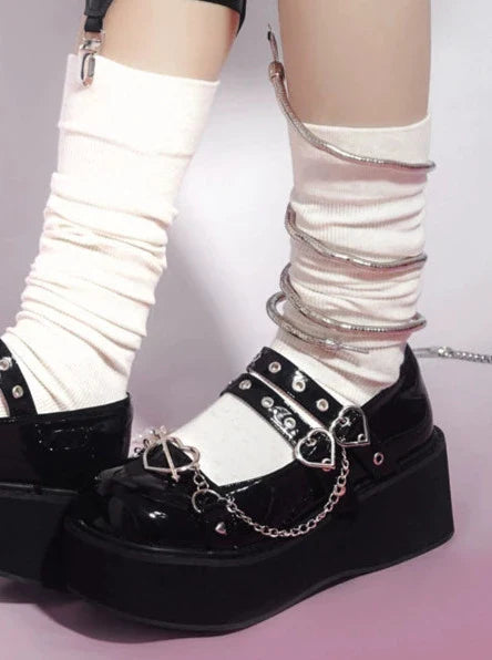 Retro Toe Spicy Platform Shoes Lolita Punk Heeled High Round