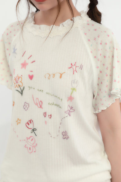 ラウンドフローラルトップネックハート