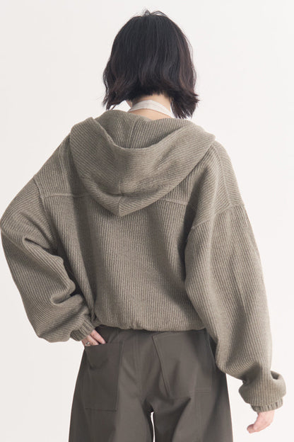 ジャケット グラビティ ソリッドモデル ミュージアム 多用途 ショート 春/秋 カラー レディース ウール - トップス フード付き