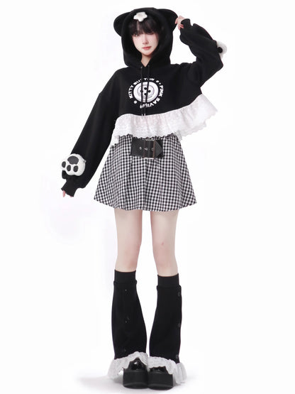 Plash Schwarzer Anzug mit langem Rock und Schweißband