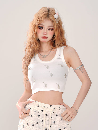 Top Crop Kurzes Tanktop Cross