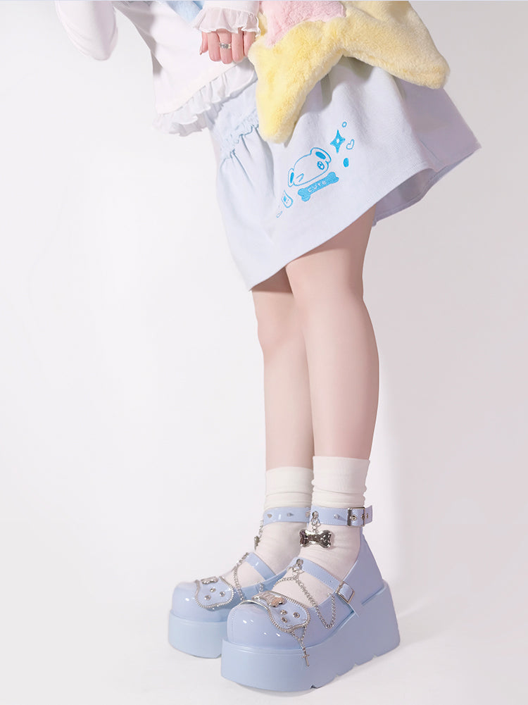 プラットフォームリベットパンクボーンミレニアムシューズ